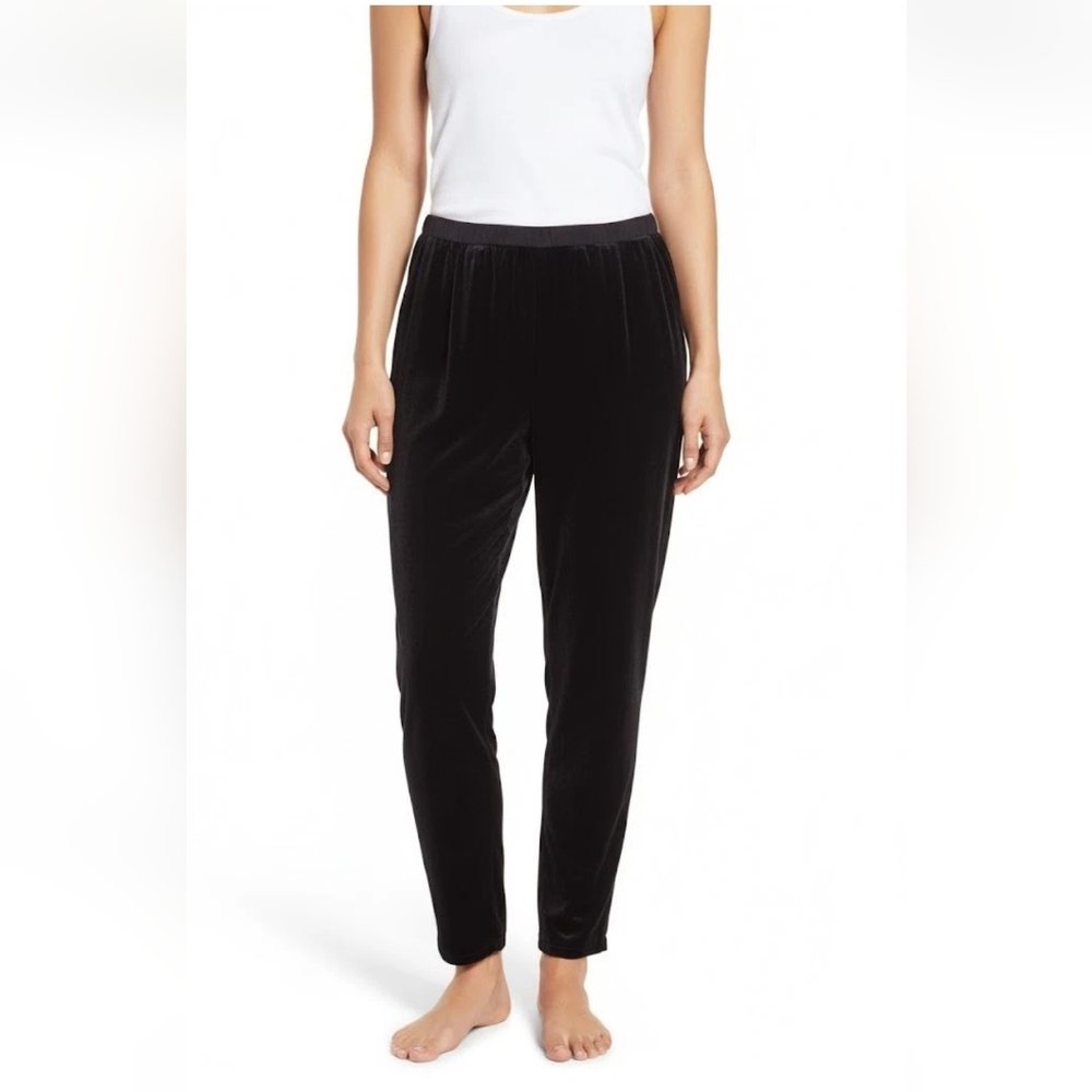 Eileen Fisher Ankle‎ Length Pant in Black Velvet Pull-on Pants 3X $139